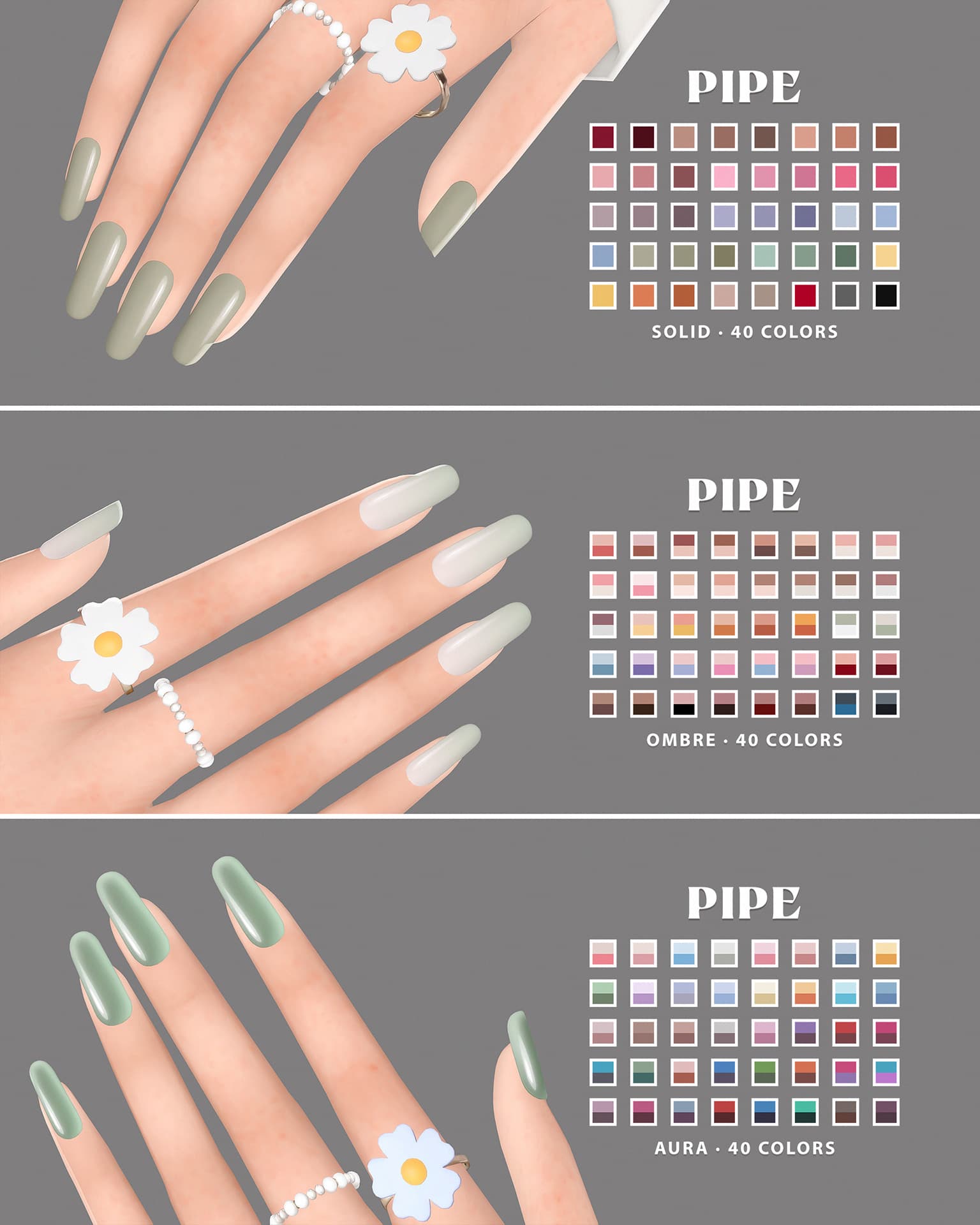 Галерея мода Большой сет ногтей Petal Blush Nails Collection #1